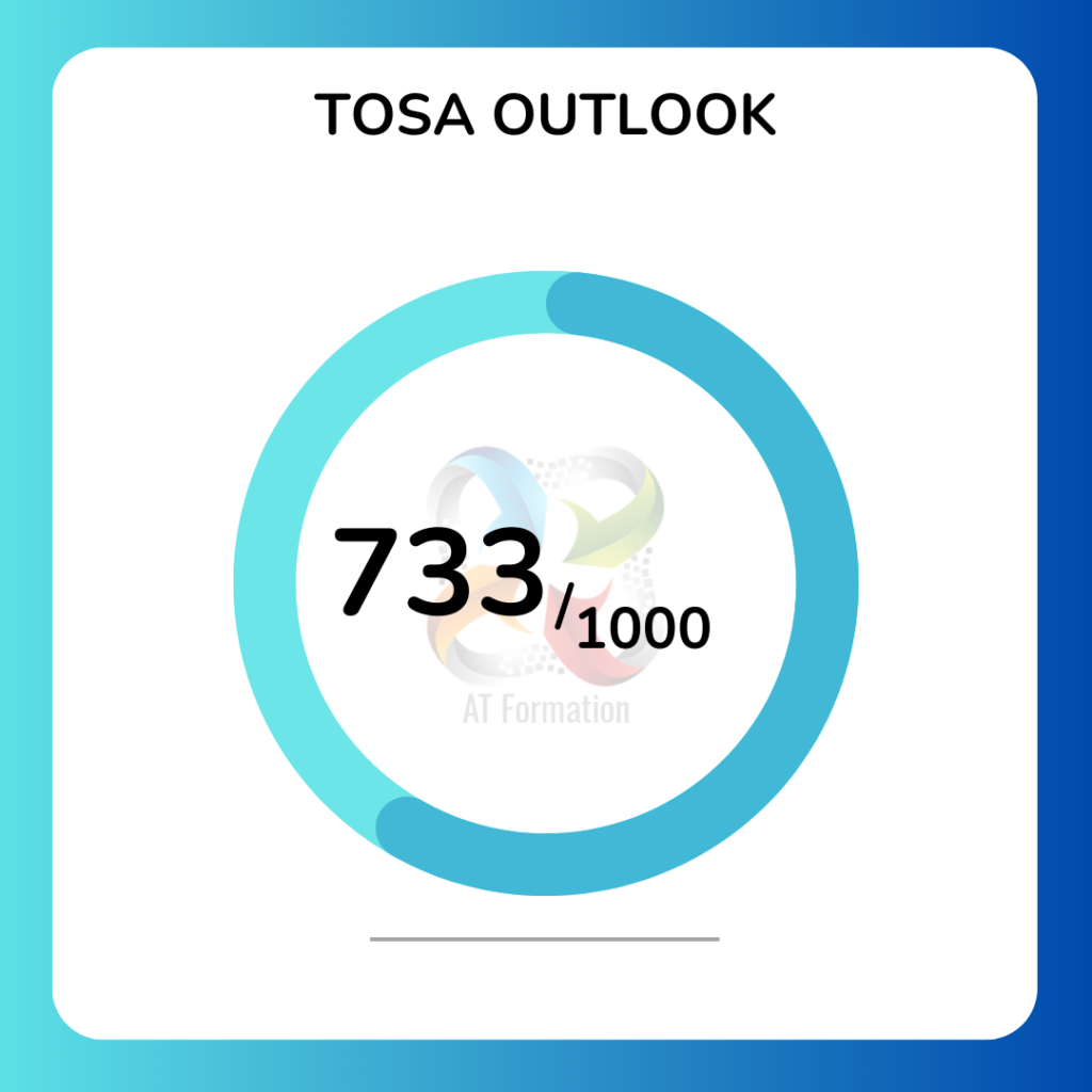 TAUX OBTENTION TOSA OUTLOOK 2024 at formation nimes