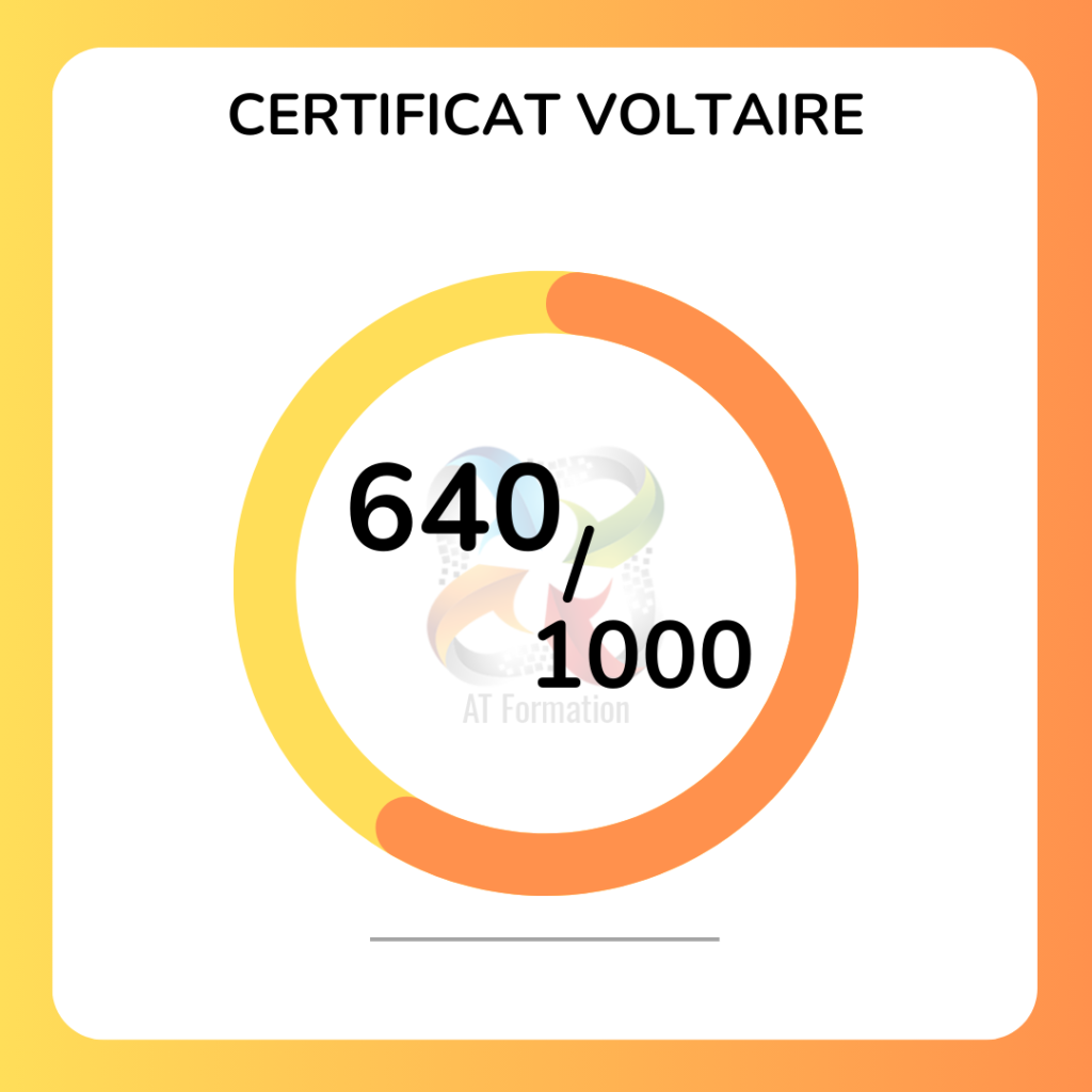 RESULTAT MOYEN CERTIFICAT VOLTAIRE AT FORMATION NIMES